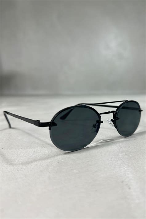 customized oval double bridge sunglasses